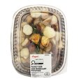 Family-size rosemary potatoes in a sealed deli container, ready-to-heat side dish with roasted mini potatoes.